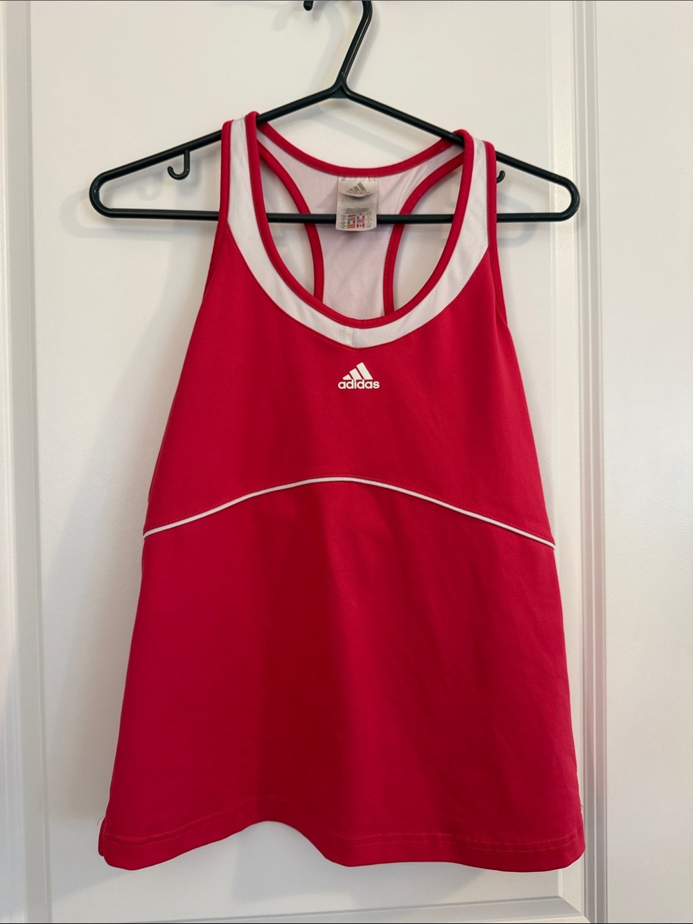 adidas Hot Pink Athletic Racerback Tank with White Trim